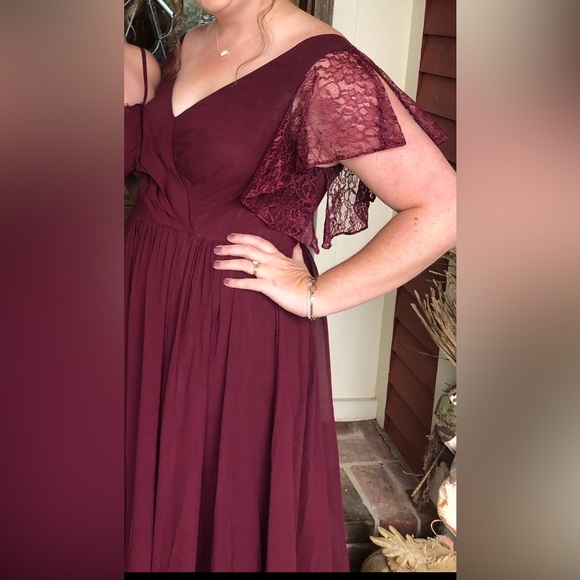 Azazie wine colored bridesmaid’s gown - Picture 2 of 3